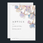 Elegant Iris Floral Wedding Advice Card<br><div class="desc">These elegant advice cards are perfect for spring and summer weddings. This design features watercolor irises in shades of lilac and periwinkle blue. Subtle touches of gold add a glistening,  magical element.</div>