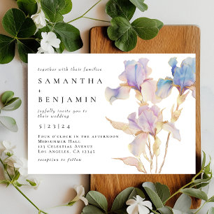 Elegant Iris Floral Wedding Invitation