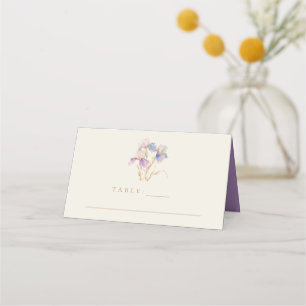 Elegant Iris Floral Wedding Place Card