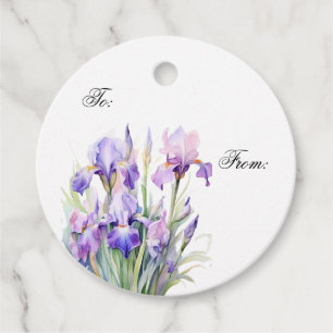 Elegant Iris Garden Gift Tag