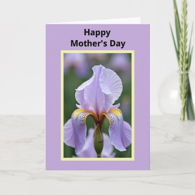 Elegant Iris Mothers Day Card (Front)
