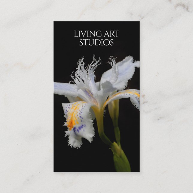 Elegant Iris Studio Photographer Florist Nursery Business Card (Front)