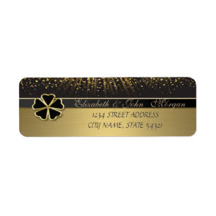 Elegant Irish Schamrock ,Gold Address Label