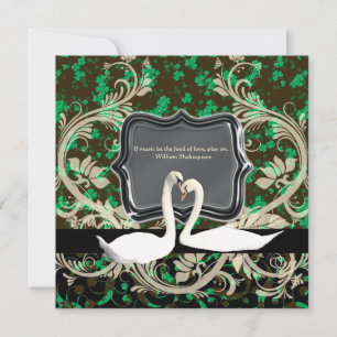 Elegant Irish vintage engagement shamrock Invitation