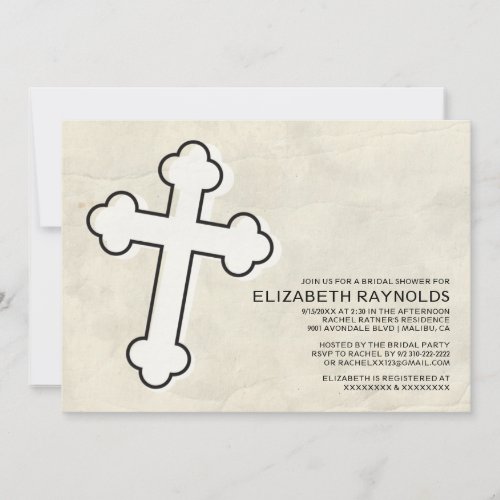 Elegant Iron Cross Bridal Shower Invitations
