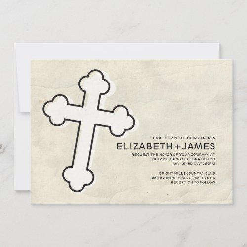 Elegant Iron Cross Wedding Invitations