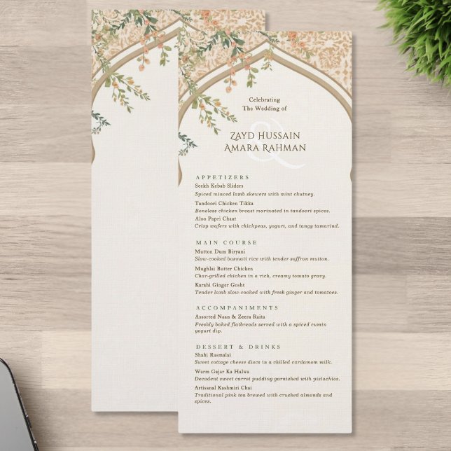 Elegant Islamic Arch Floral Wedding Menu (Creator Uploaded)