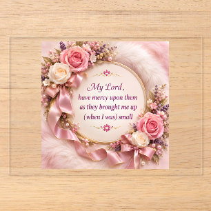 Elegant Islamic Dua for Parents Blessing Greeting  Acrylic Invitations