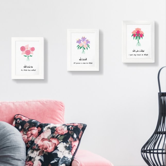 Elegant Islamic Floral Print Set (Livingroom)