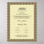 Elegant Islamic Marriage Certification Poster<br><div class="desc">The Elegant Islamic Marriage Certification Poster is a stunning and professional way to commemorate the sacred union of two individuals. This beautifully designed poster features intricate Arabic calligraphy and elegant design elements, which highlight the importance of this milestone in the Islamic faith. Crafted from high-quality materials, this Islamic Marriage Certification...</div>