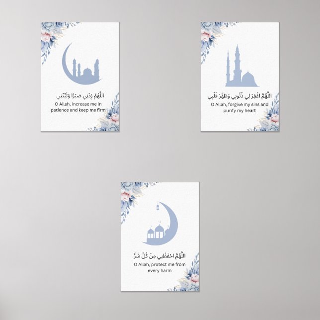 Elegant Islamic Prayer Wall Art Sets (Front)