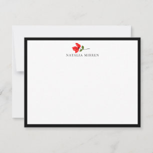 Elegant Island Botanical Red Flower Note Card