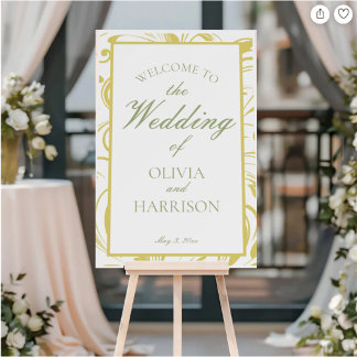 Elegant Island Citrus Wedding Welcome Sign