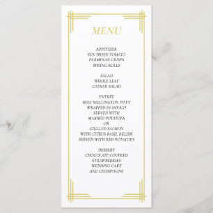 Elegant Island Citrus Yellow Wedding Menu
