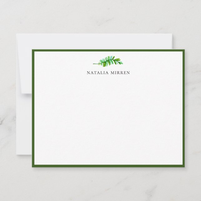 Elegant Island Palm Branch Note Card (Front)