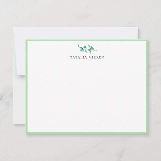 Elegant Island Sea Leaves Note Card (Front)