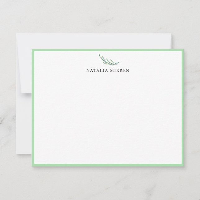 Elegant Island Sea Leaves Note Card (Front)