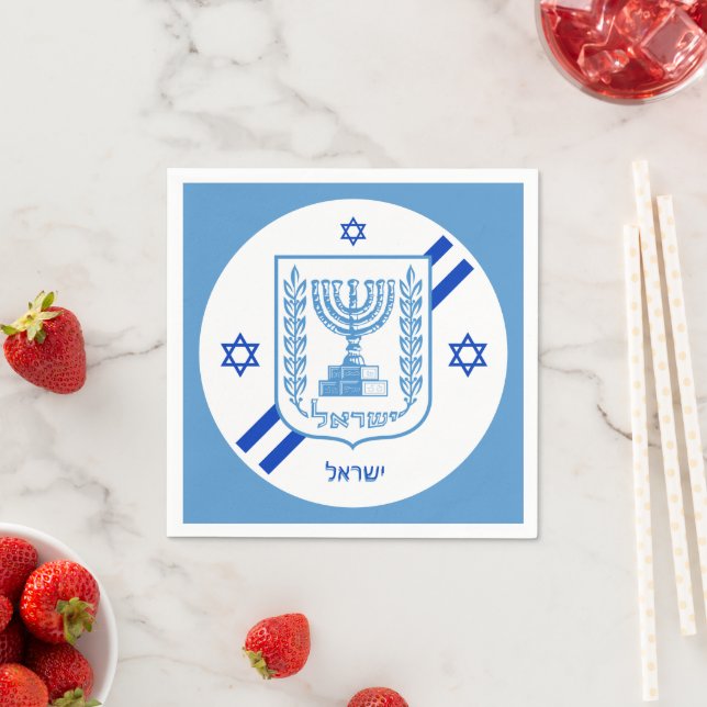 Elegant Israel Napkinks & Israeli Flag / Party Napkins (Insitu)