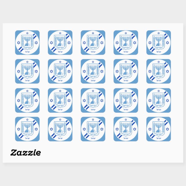 Elegant Israel Stickers & Israeli Flag / Labels (Sheet)