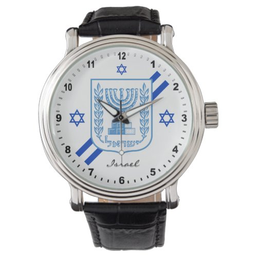 Elegant Israel Watch  Israeli Flag 