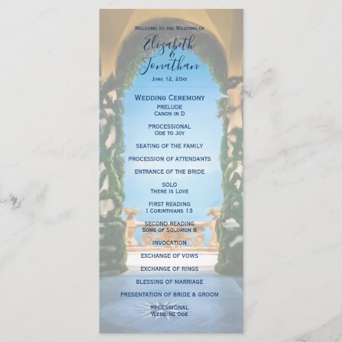 Elegant Italian Arches Lake Como Wedding Program