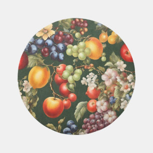 Elegant Italian Design with Fruits and Flowers Outdoor Rug