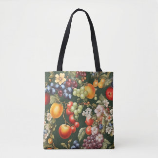 Elegant Italian Design with Fruits and Flowers Tote Bag