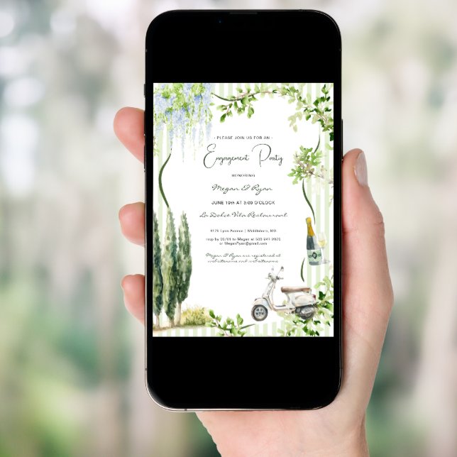 Elegant Italian Engagement Party Invitation (Front Digital)