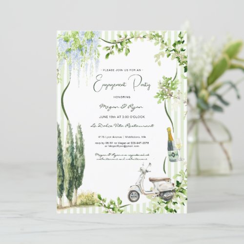 Elegant Italian Engagement Party Invitation