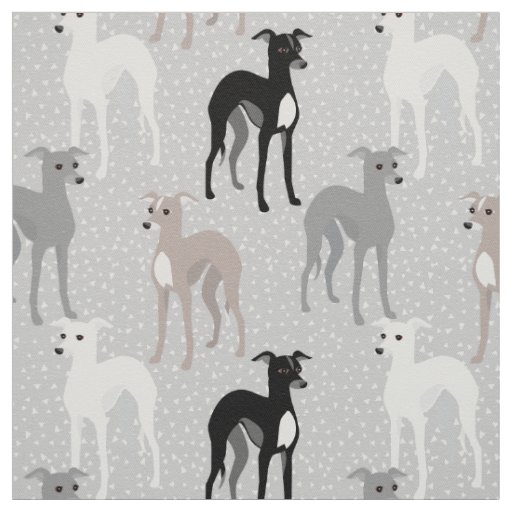 Elegant Italian Greyhound Mid-Century Modern Fabric