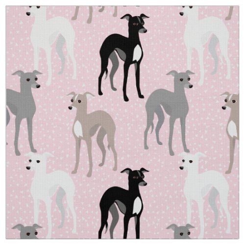 Elegant Italian Greyhound Mid_Century Modern Pink Fabric