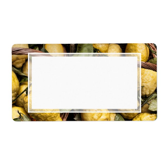 Elegant Italian Lemon Basket Amalfi Coast Lemons Label (Front)