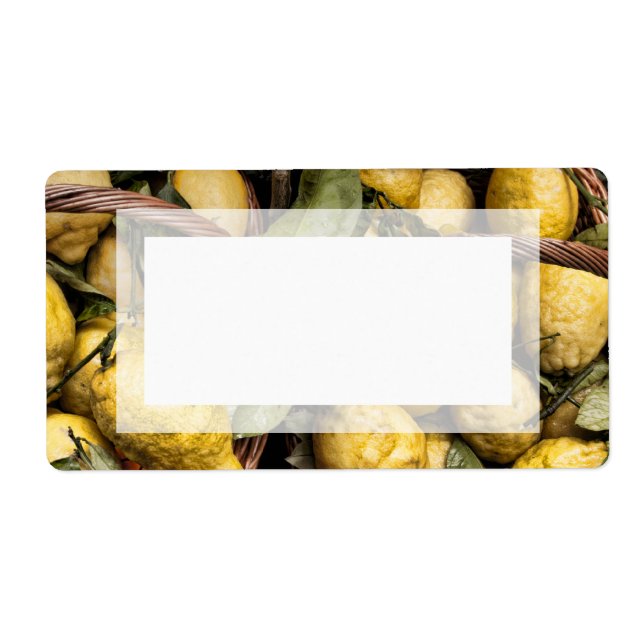 Elegant Italian Lemon Basket Amalfi Coast Lemons Label (Front)