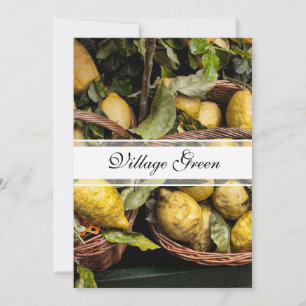 Elegant Italian Lemons in a Basket Invitation
