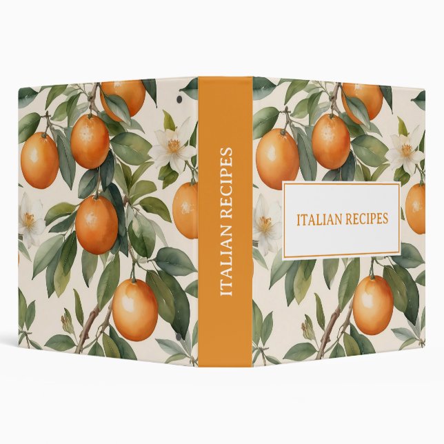 Elegant Italian Oranges Recipes 3 Ring Binder (Background)
