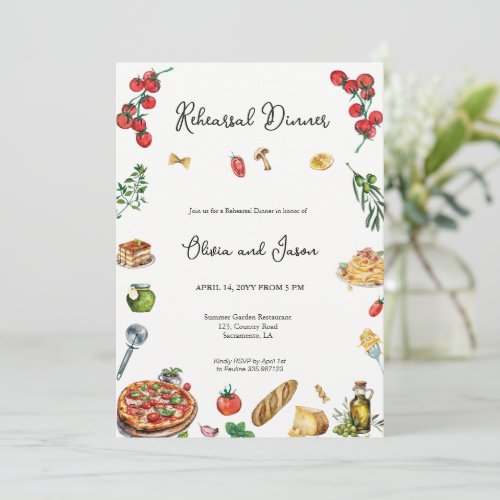 Elegant Italian Rehearsal Dinner Invitation