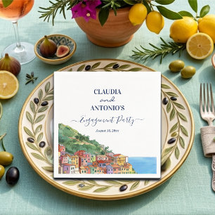 Elegant Italian Riviera Engagement Party Napkins