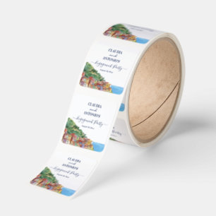 Elegant Italian Riviera Engagement Party Square Sticker