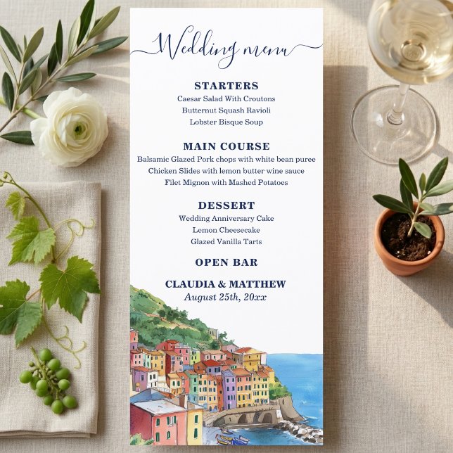 Elegant Italian Riviera Wedding Menu (Creator Uploaded)