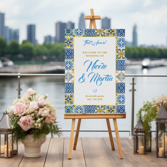 Elegant Italian Thats Amore Wedding Welcome Sign (Creator Uploaded)