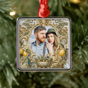 Elegant Italian Vacation Keepsake Photo Metal Ornament