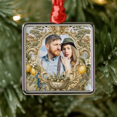 Elegant Italian Vacation Keepsake Photo Metal Ornament