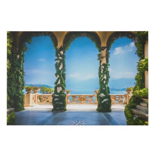 Elegant Italian Villa of Lake Como Italy Faux Canvas Print