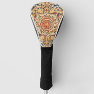 Elegant Italian Vintage Baroque Blue Orange  Golf Head Cover