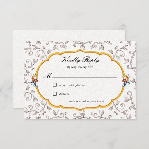 Elegant Italian Wedding RSVP Card