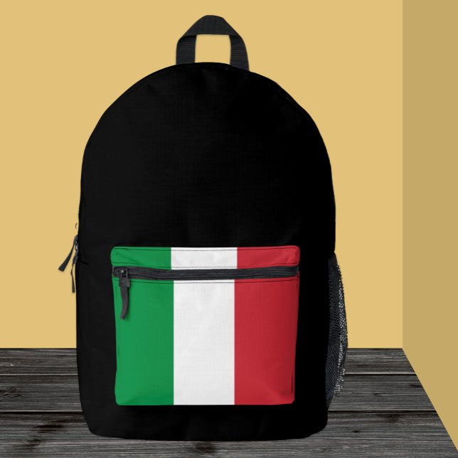 Elegant Italy backpack, black, Italian Flag Printed Backpack (Creator Uploaded)