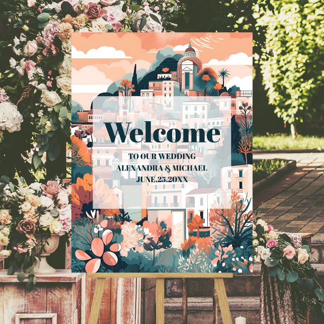 Elegant Italy Capri Destination Wedding Foam Board (Creator Uploaded)
