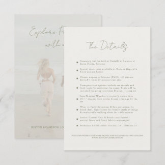 Elegant Italy Destination Wedding Travel Details RSVP Card