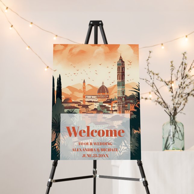 Elegant Italy Florence Destination Wedding Foam Board (In Situ (Stand))