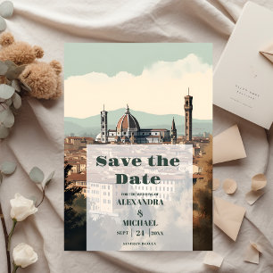 Elegant Italy Florence Destination Wedding Save The Date